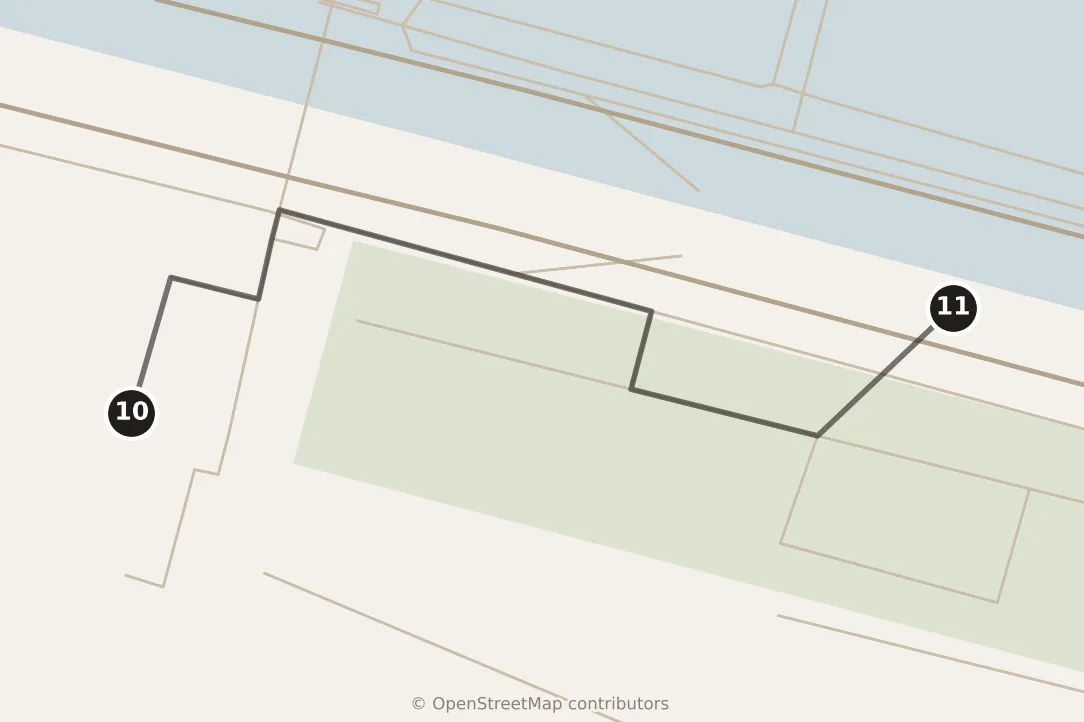 Map of Bangkok, afternoon: stops 10–11, numbered in walking order.