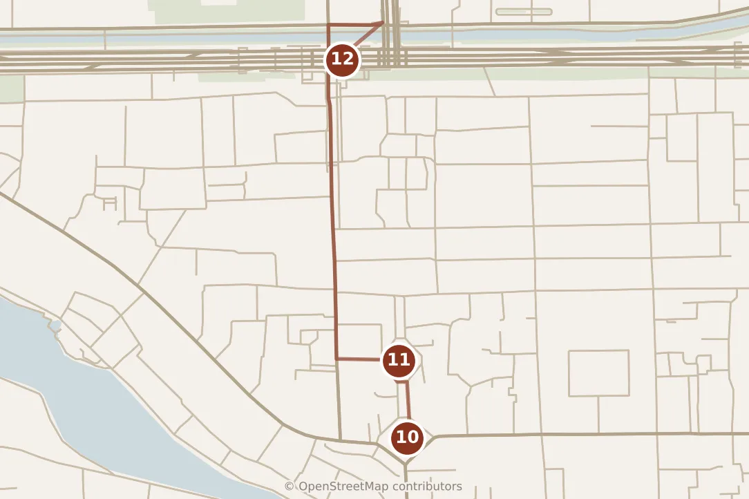 Map of Beijing, evening: stops 10–12, numbered in walking order.