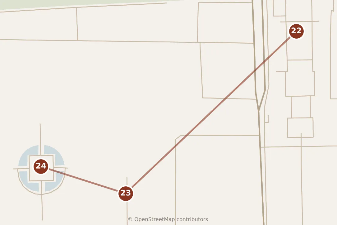 Map of Beijing, day six · stops 22–24: stops 22–24, numbered in walking order.