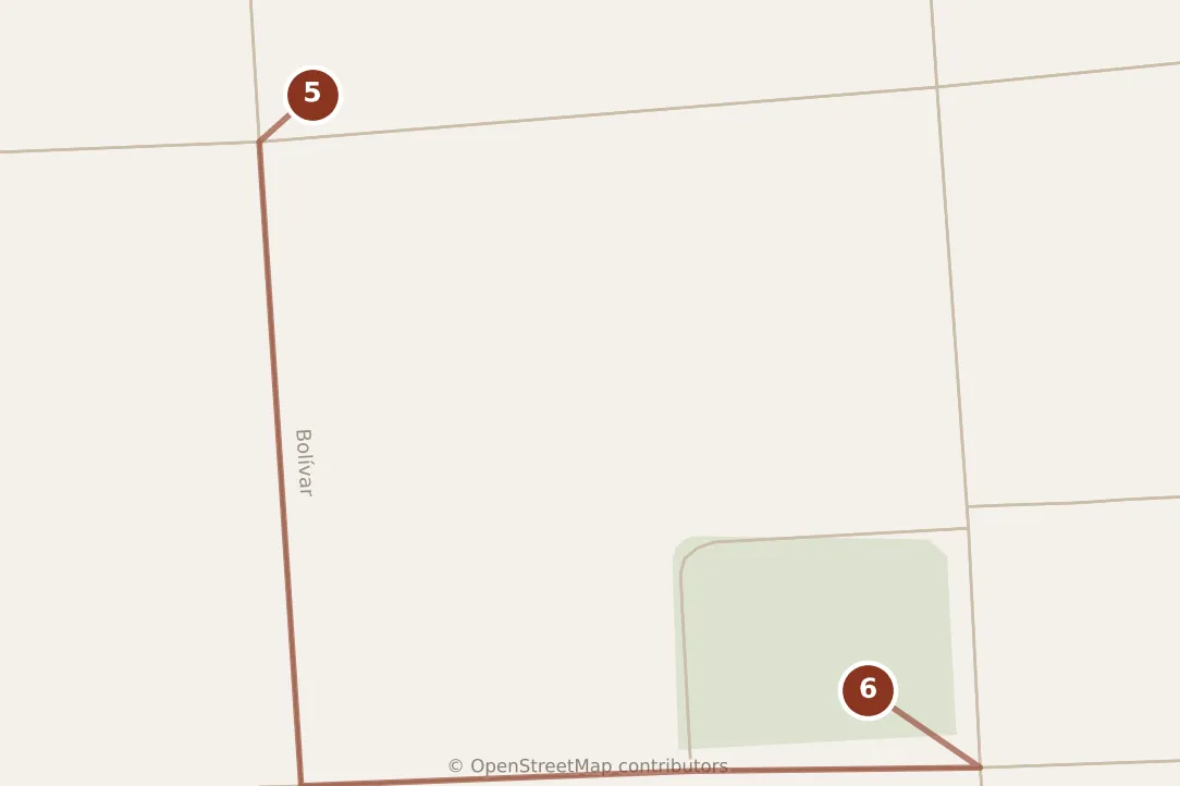 Map of Buenos Aires, afternoon: stops 5–6, numbered in walking order.