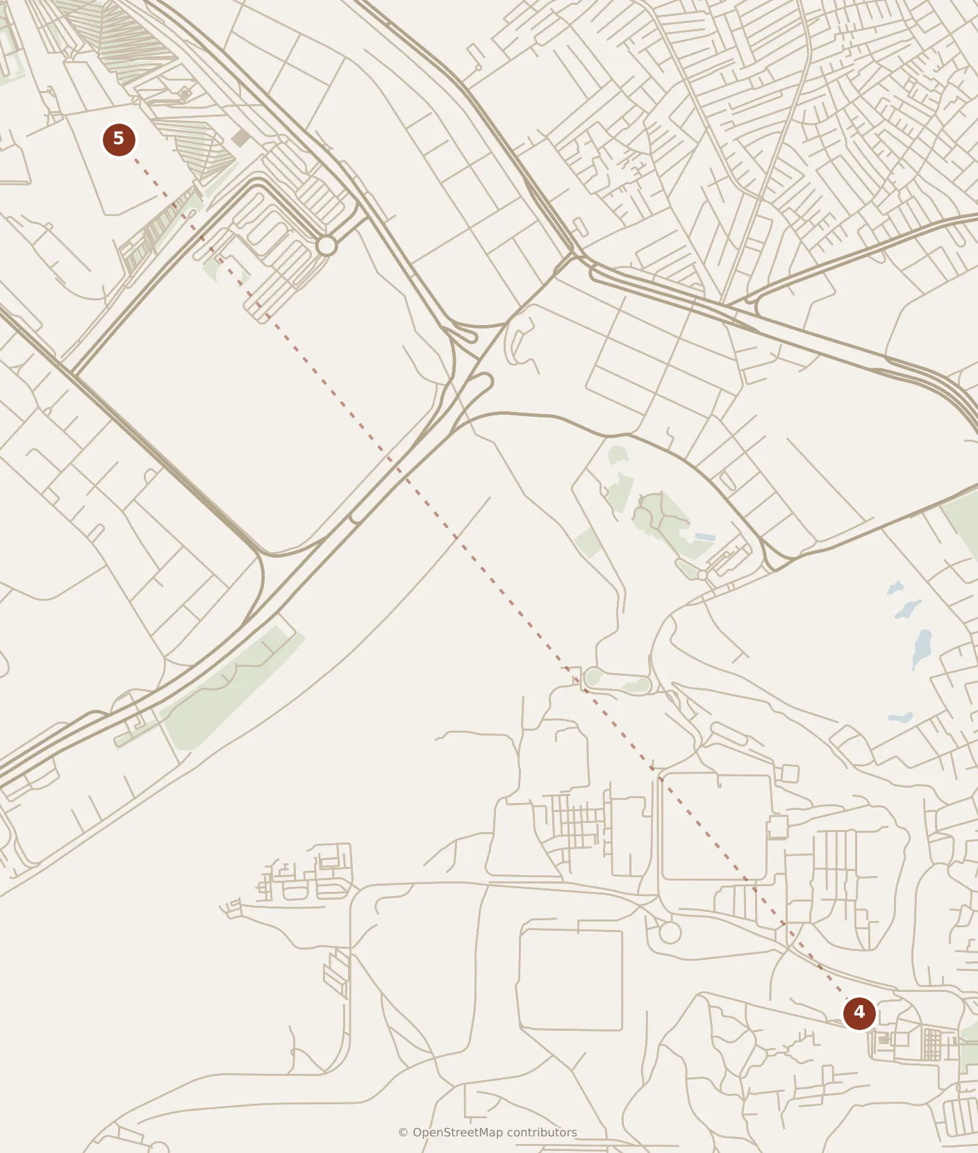 Map of Cairo, afternoon: stop 5, numbered in walking order.