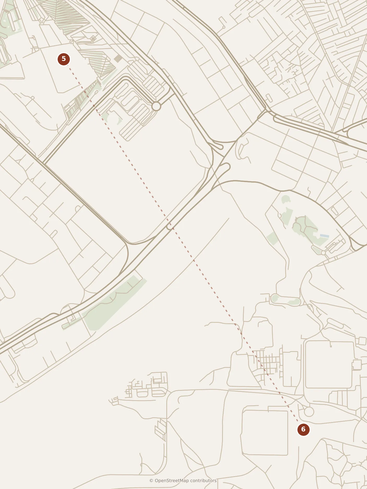 Map of Cairo, evening: stop 6, numbered in walking order.