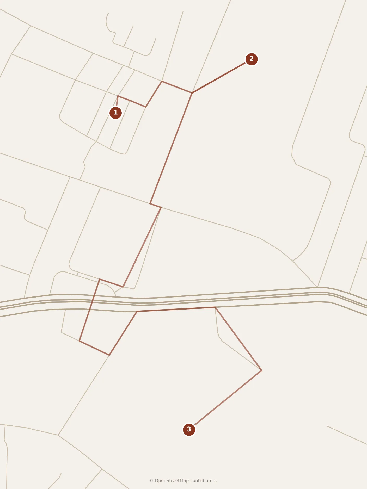 Map of Cairo, morning: stops 1–3, numbered in walking order.