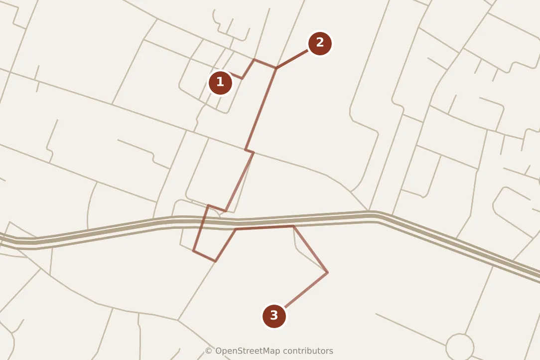 Map of Cairo, morning: stops 1–3, numbered in walking order.