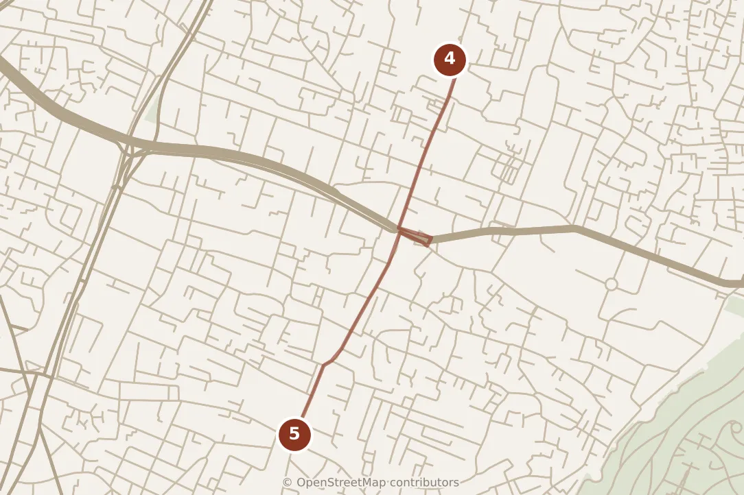Map of Cairo, afternoon: stops 4–5, numbered in walking order.