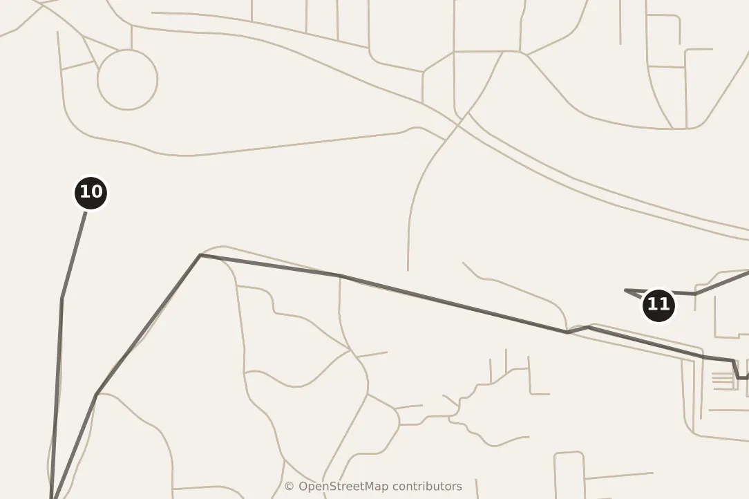 Map of Cairo, morning: stops 10–11, numbered in walking order.