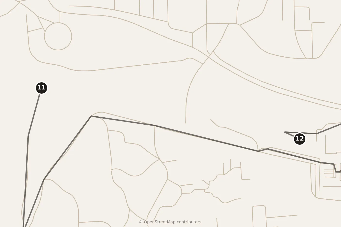 Map of Cairo, morning: stops 11–12, numbered in walking order.