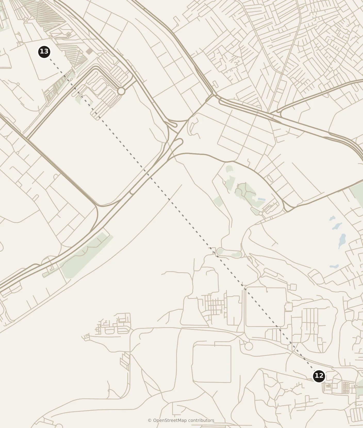 Map of Cairo, afternoon: stop 13, numbered in walking order.