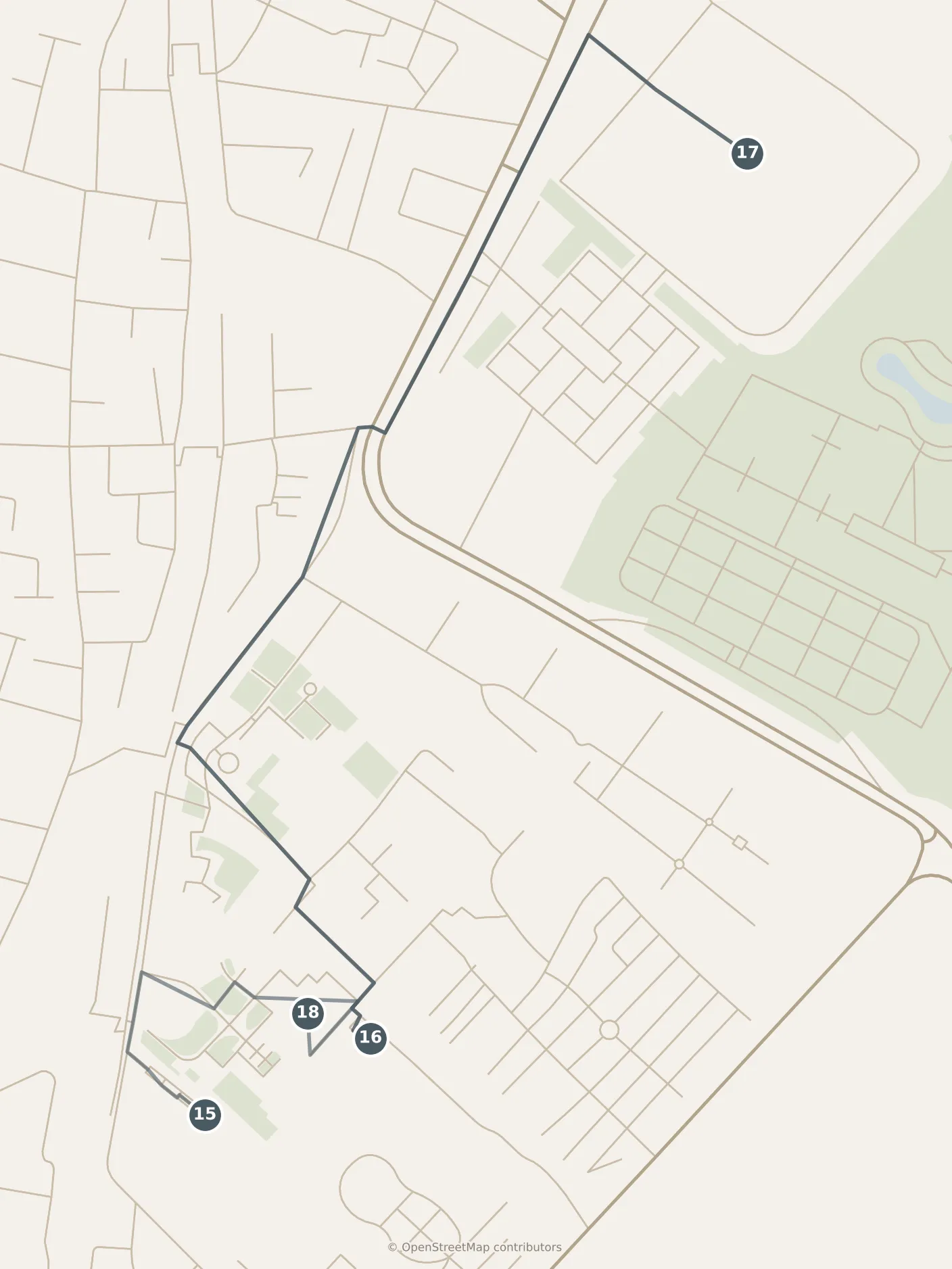 Map of Cairo, with a third day · stops 15–18: stops 15–18, numbered in walking order.
