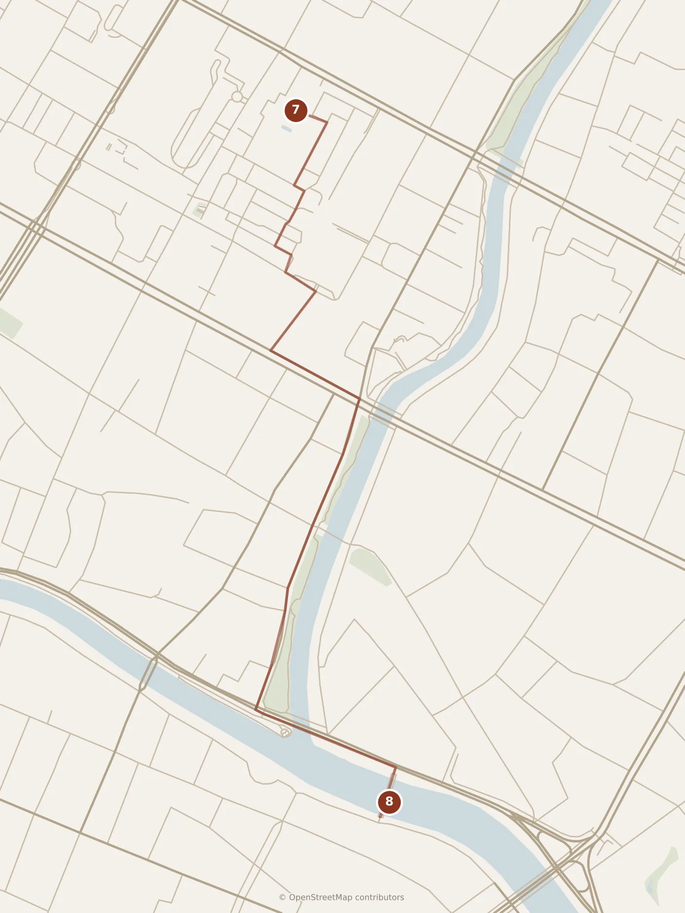Map of Chengdu, evening: stop 8, numbered in walking order.