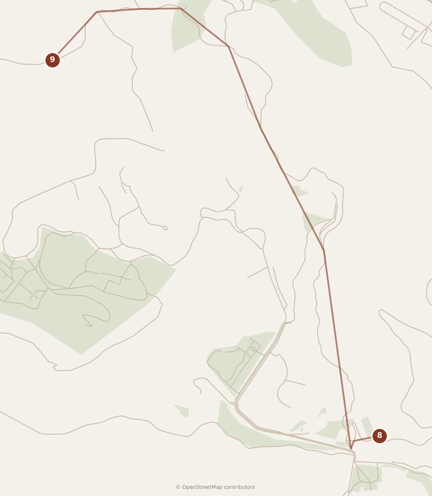 Map of Hong Kong, evening: stops 8–9, numbered in walking order.
