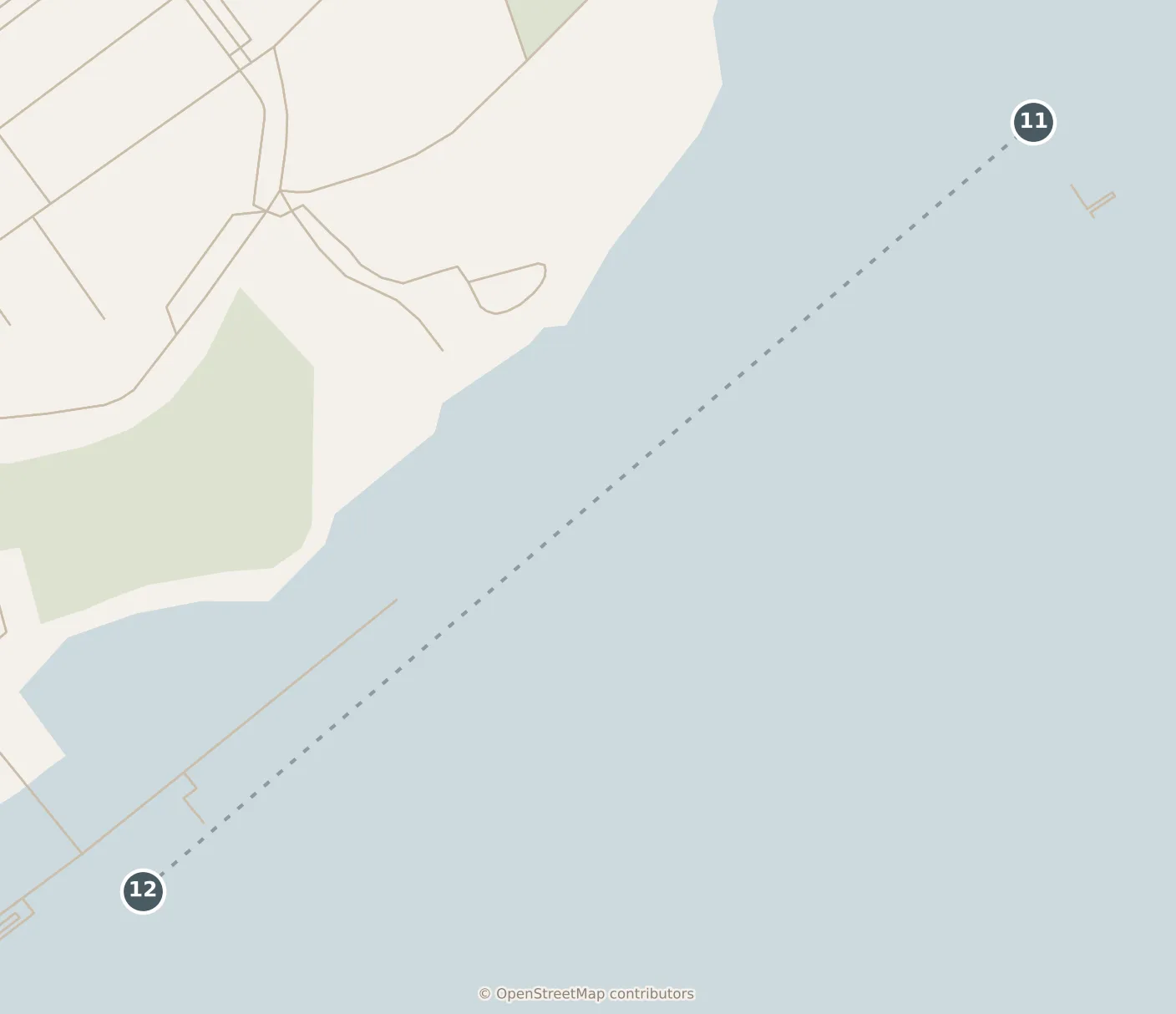 Map of Honolulu, with a third day · stops 11–12: stops 11–12, numbered in walking order.