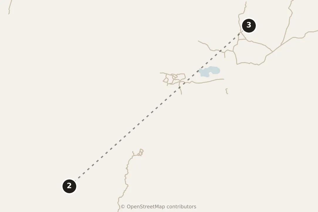 Map of La Maddalena, afternoon: stops 2–3, numbered in walking order.