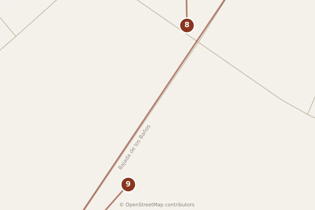 Map of Lima, evening: stops 8–9, numbered in walking order.