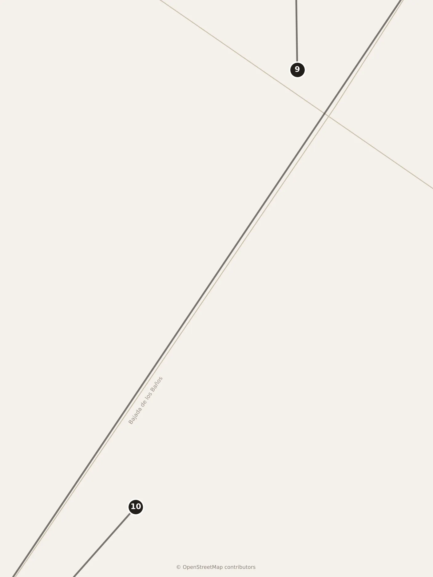 Map of Lima, evening: stops 9–10, numbered in walking order.