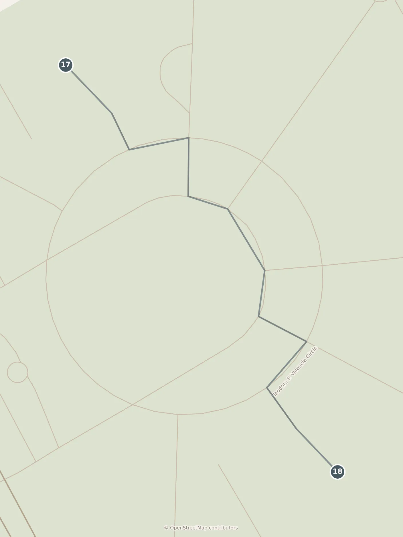 Map of Manila, with a third day: stops 17–18, numbered in walking order.
