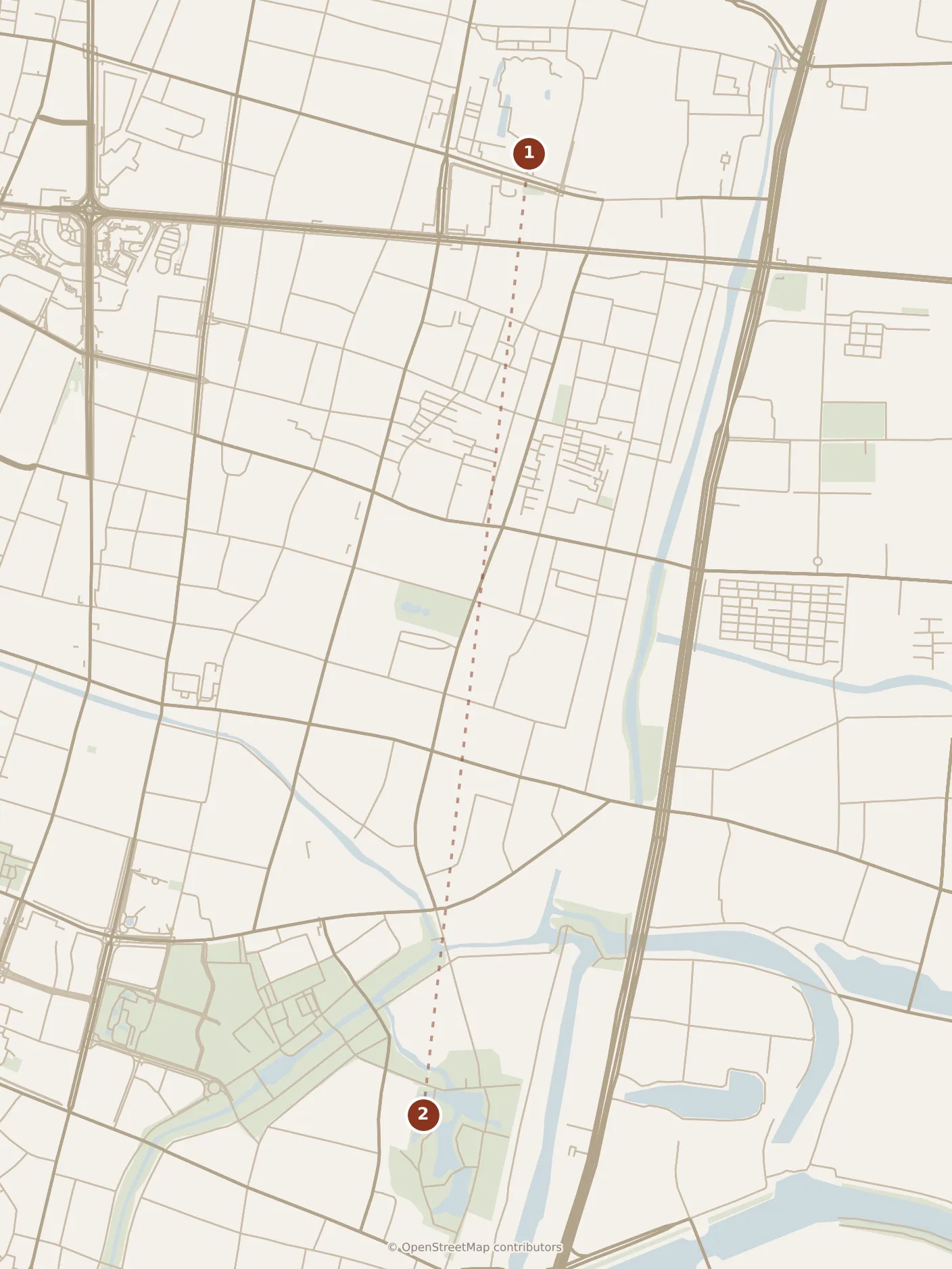 Map of Nanjing, morning: stop 1, numbered in walking order.
