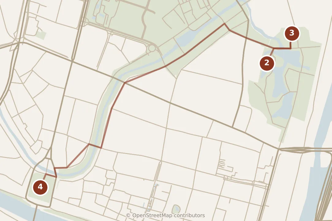 Map of Nanjing, afternoon: stops 2–4, numbered in walking order.