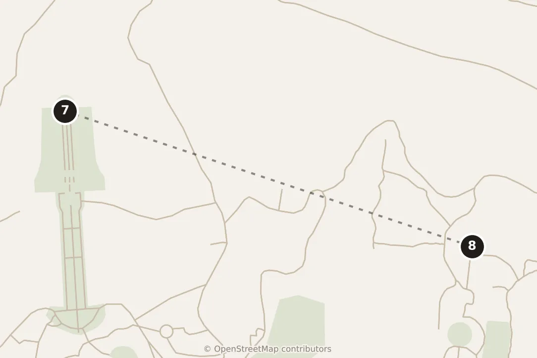 Map of Nanjing, afternoon: stop 8, numbered in walking order.