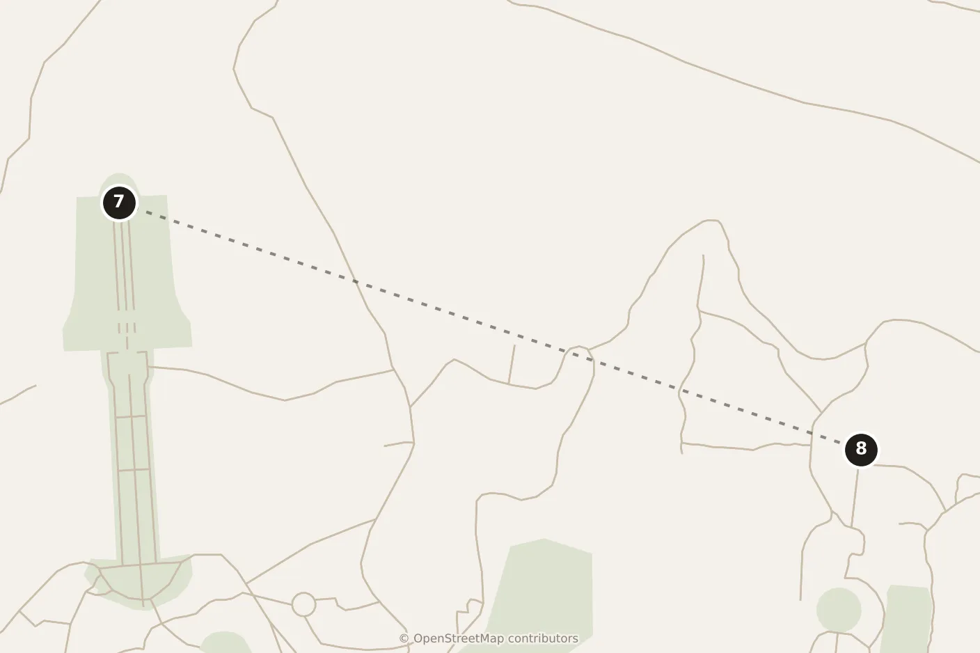 Map of Nanjing, afternoon: stop 8, numbered in walking order.