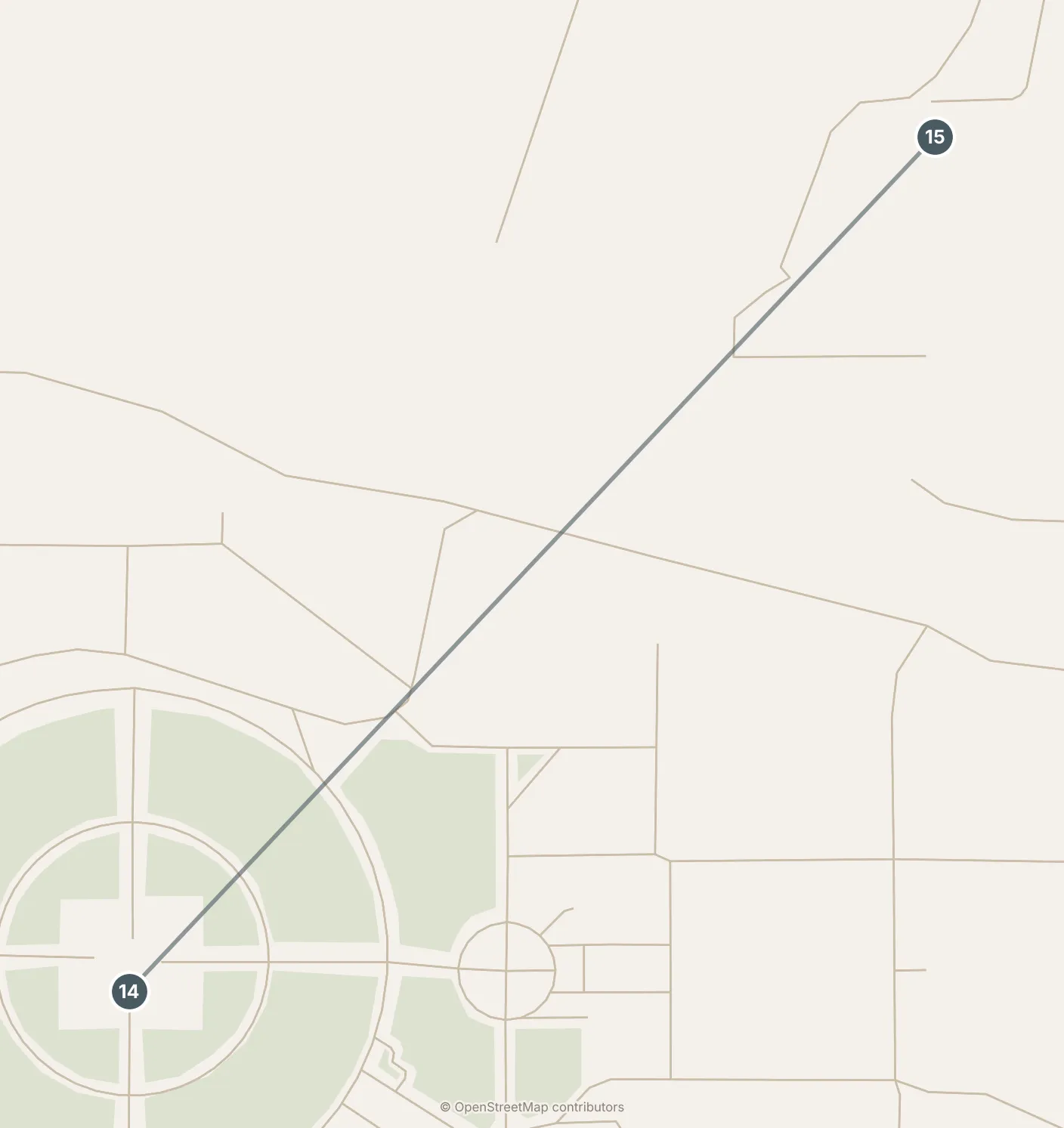 Map of Quito, with a third day: stops 14–15, numbered in walking order.