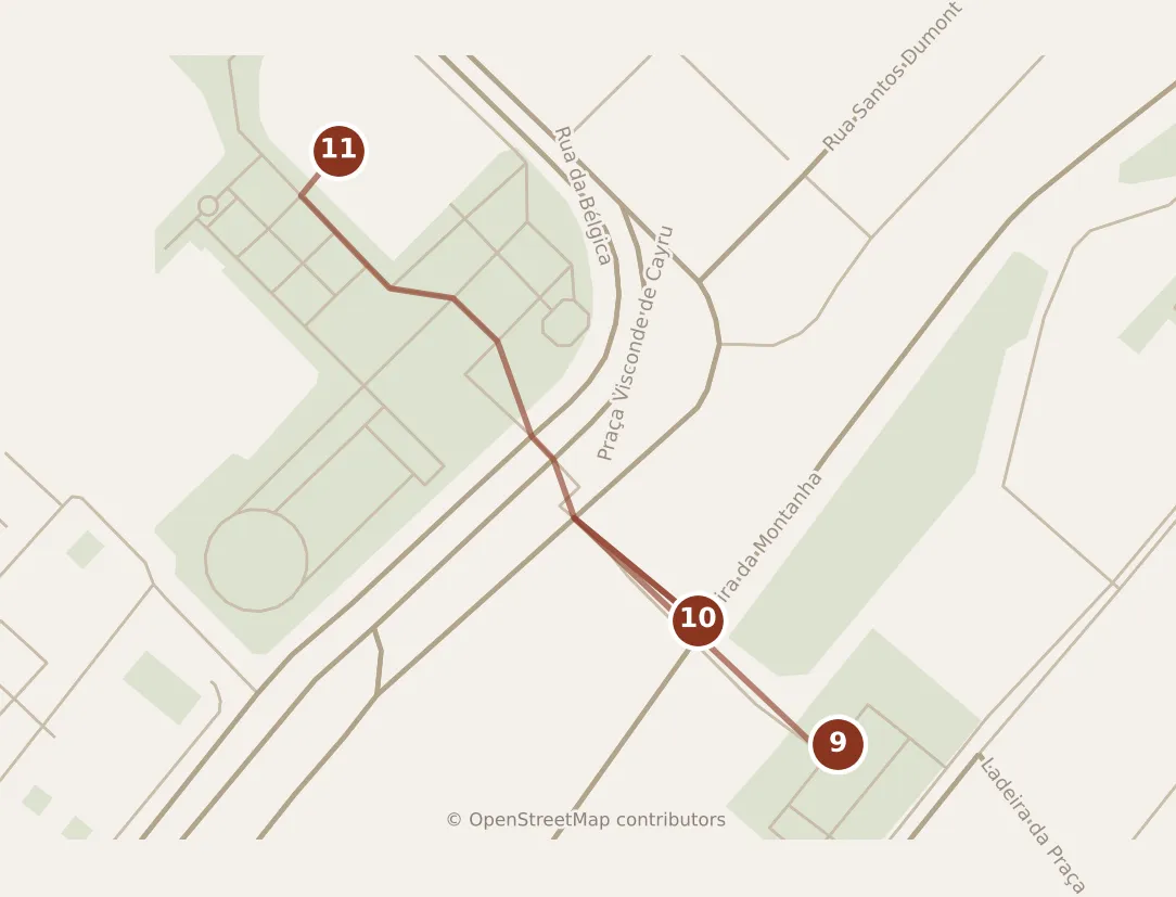 Map of Salvador, afternoon: stops 9–11, numbered in walking order.