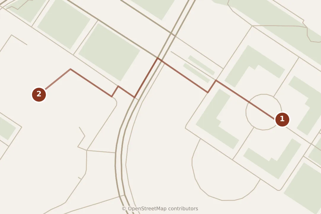 Map of Shanghai, morning: stops 1–2, numbered in walking order.
