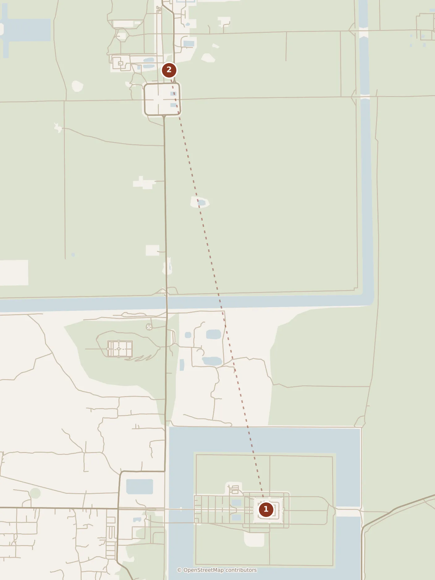 Map of Siem Reap, morning: stop 1, numbered in walking order.