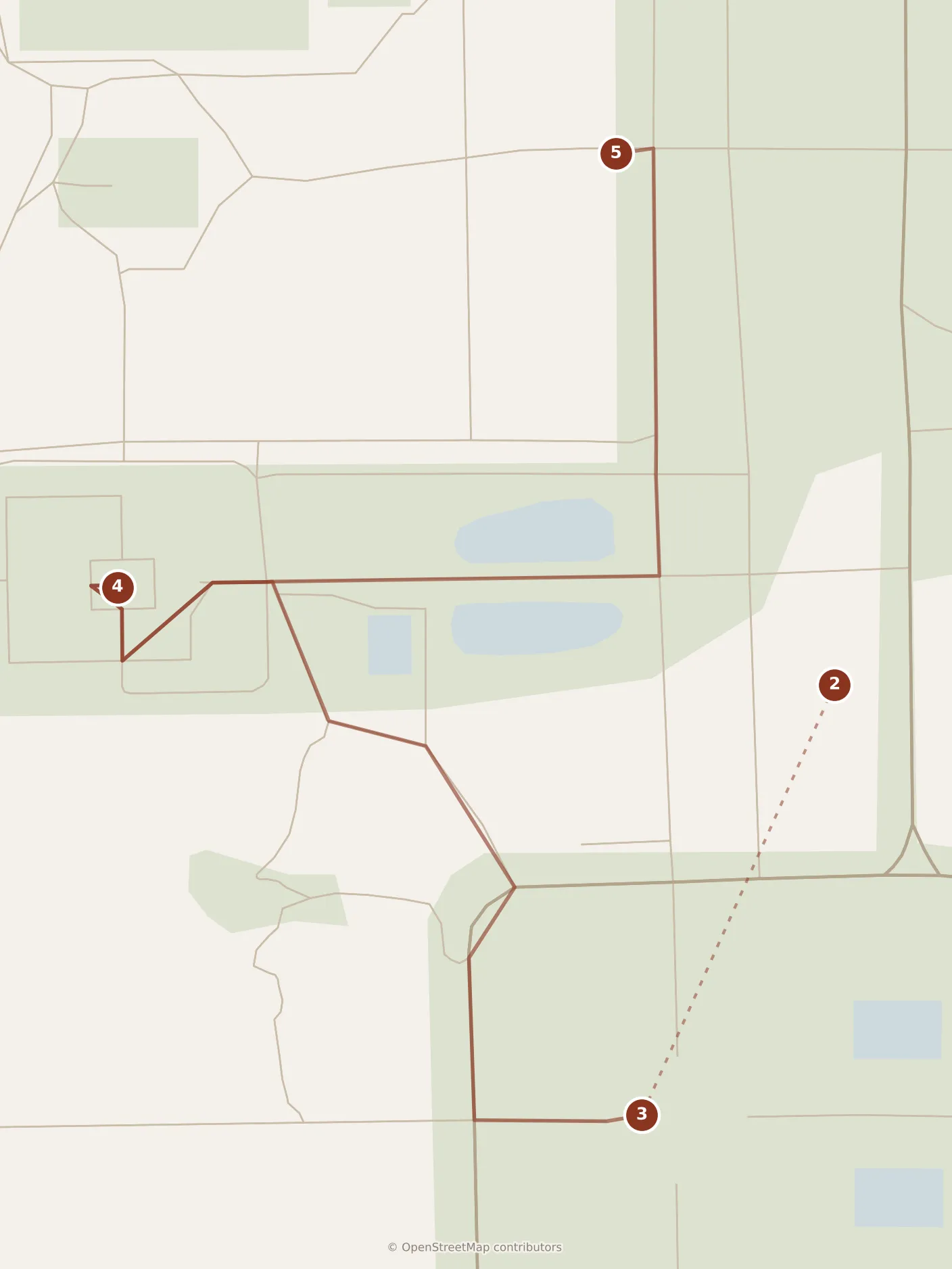 Map of Siem Reap, morning: stops 2–5, numbered in walking order.