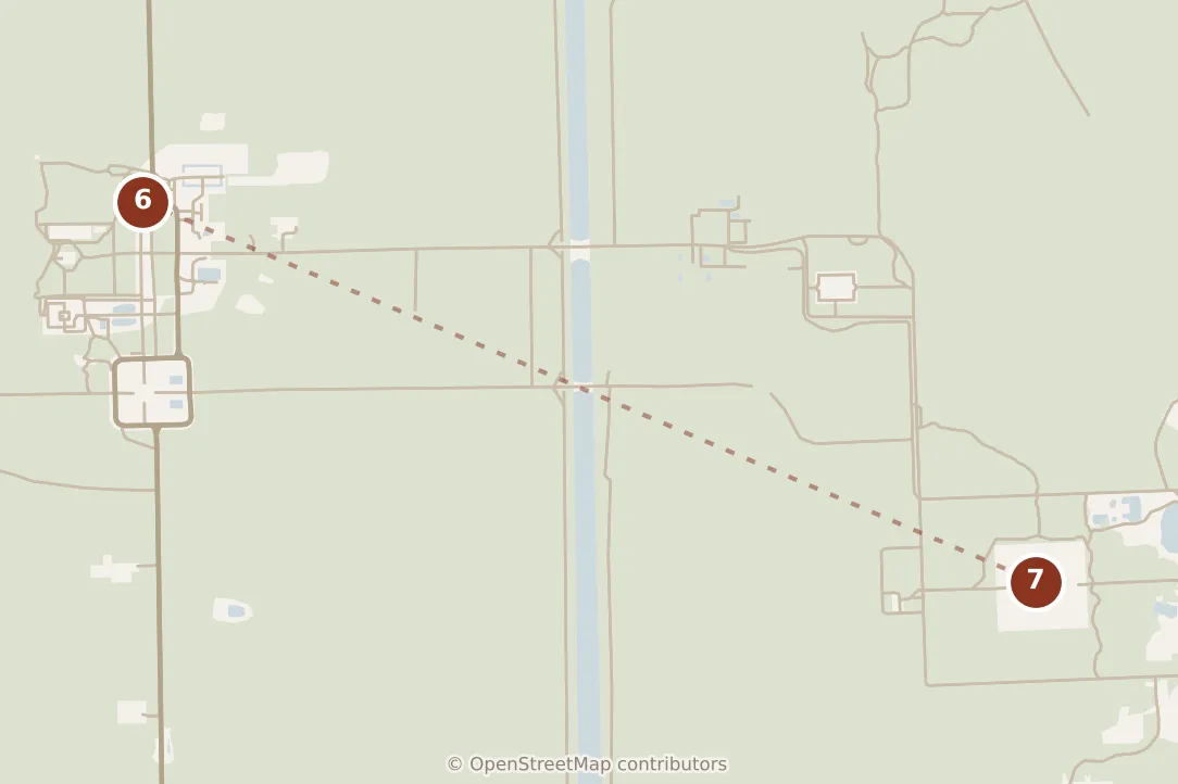 Map of Siem Reap, afternoon: stop 7, numbered in walking order.