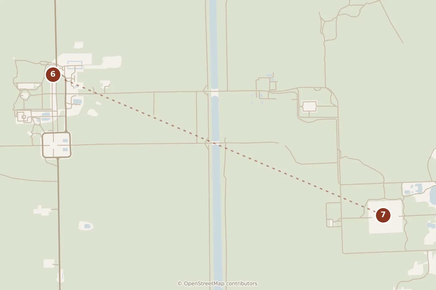 Map of Siem Reap, afternoon: stop 7, numbered in walking order.