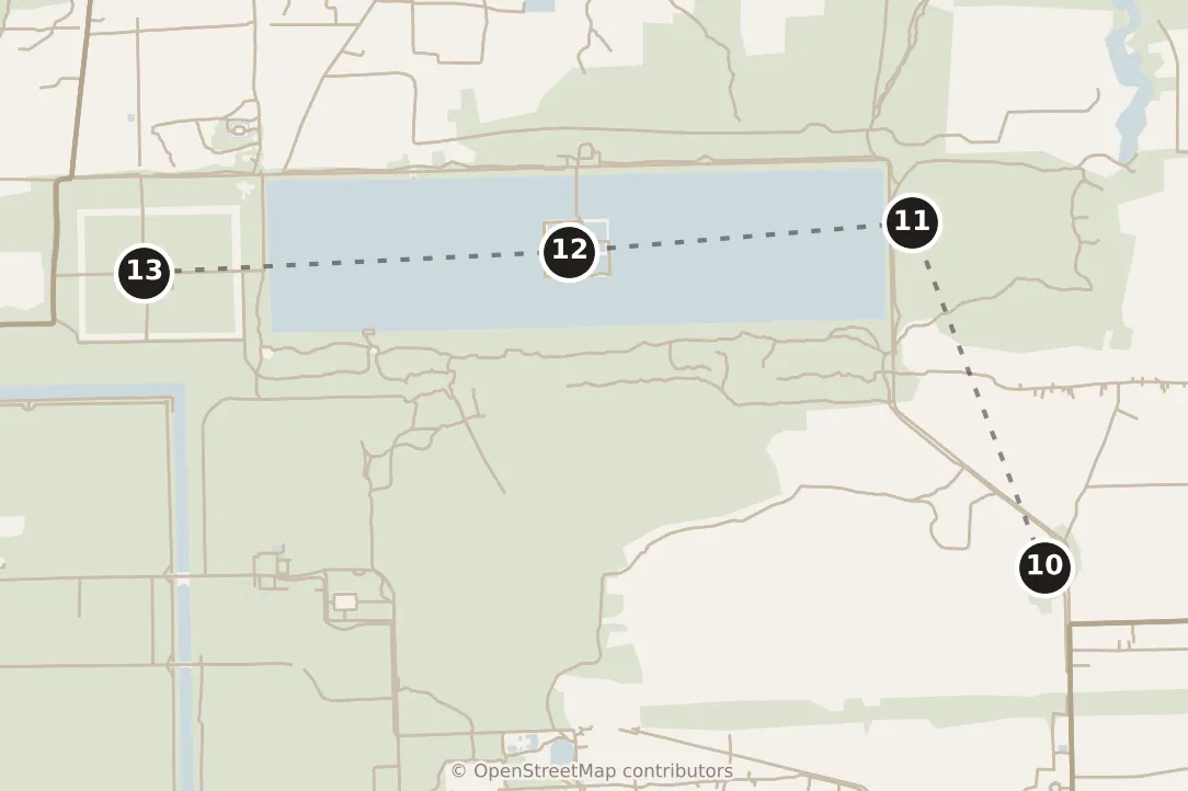 Map of Siem Reap, afternoon: stops 10–13, numbered in walking order.