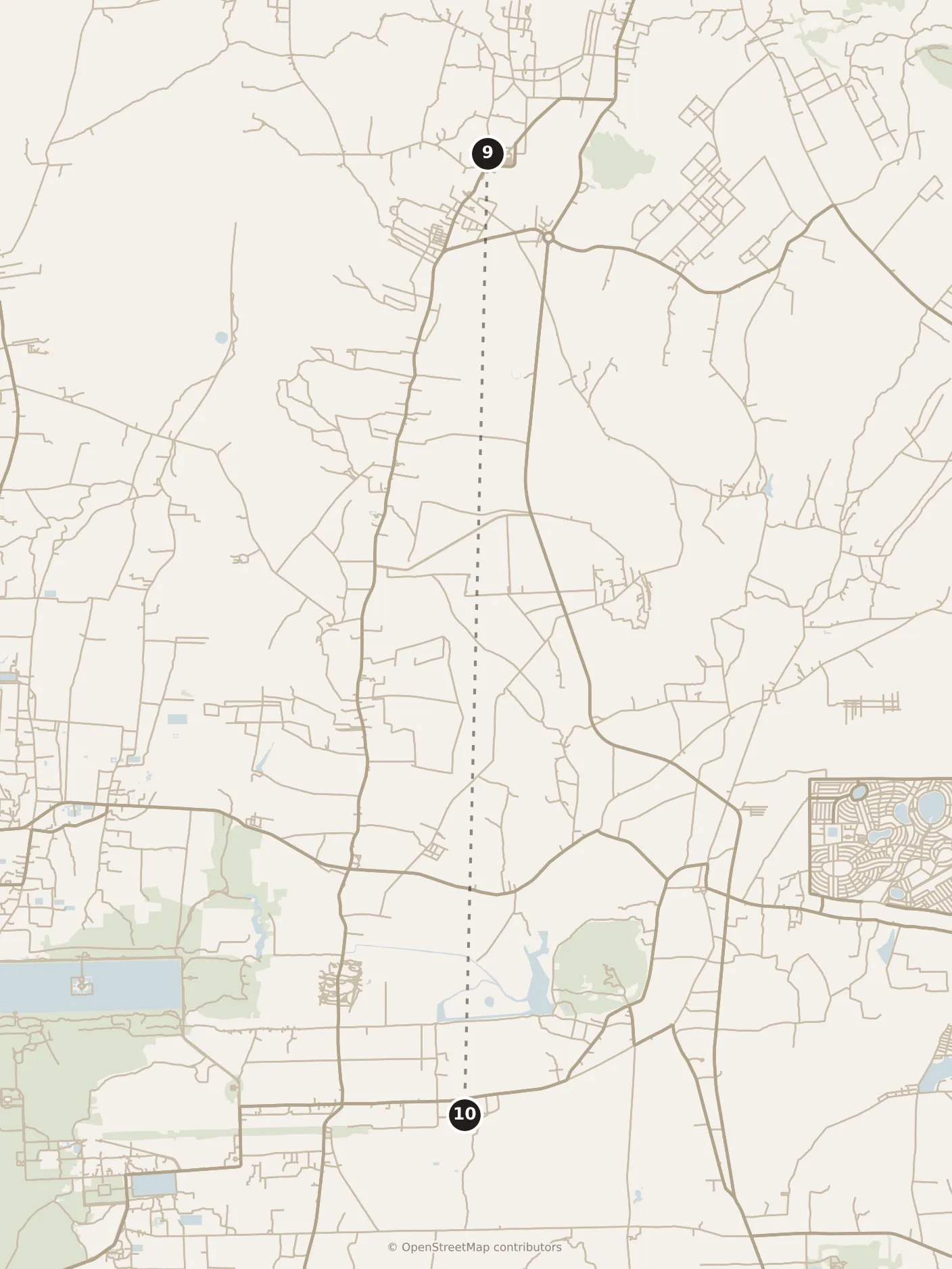 Map of Siem Reap, morning: stops 9–10, numbered in walking order.