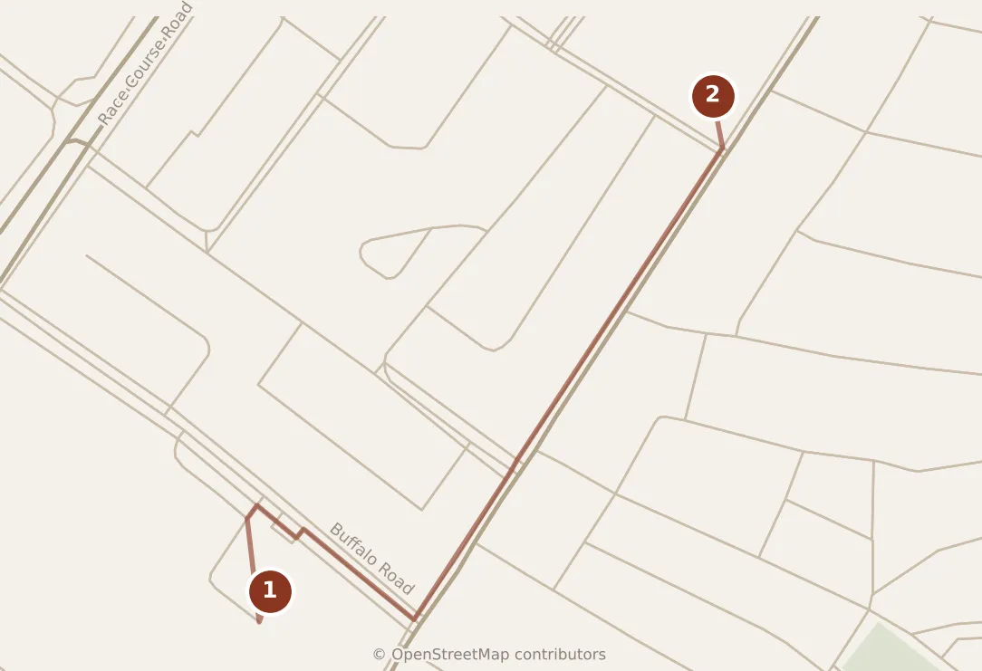 Map of Singapore, morning: stops 1–2, numbered in walking order.