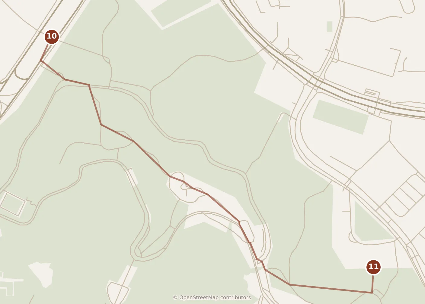 Map of Singapore, evening: stop 11, numbered in walking order.