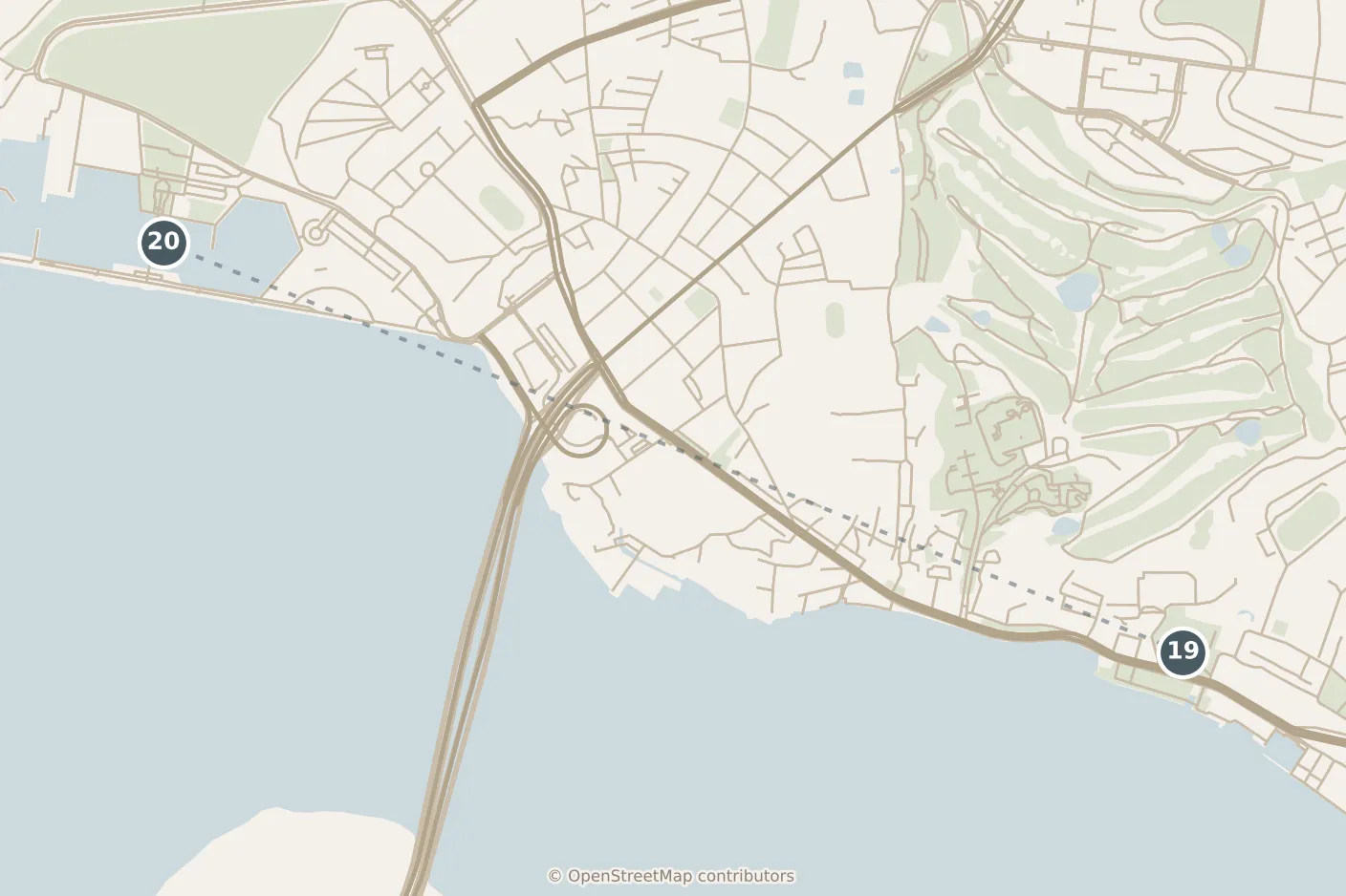 Map of Taipei, with a third day · stops 19–20: stops 19–20, numbered in walking order.