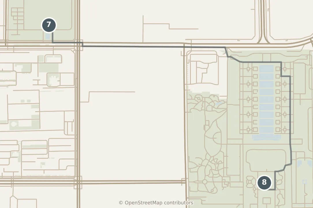 Map of Xi’an, with a third day: stops 7–8, numbered in walking order.